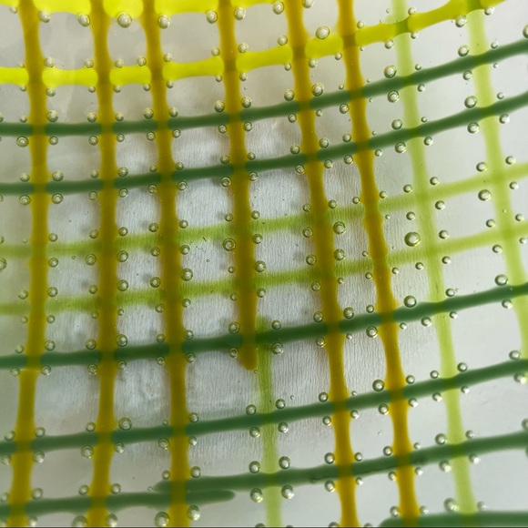 Art Glass Bowl Green Stripes Bowl Striped Art Glass Bubbles and Stripes Bowl - Picture 3 of 5